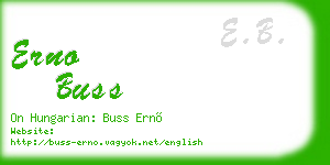 erno buss business card